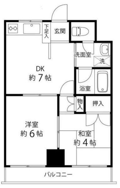TSGARDEN大島(2DK/3階)の間取り写真