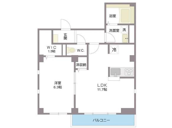 PATRIMOINE DE A(1LDK/4階)の間取り写真