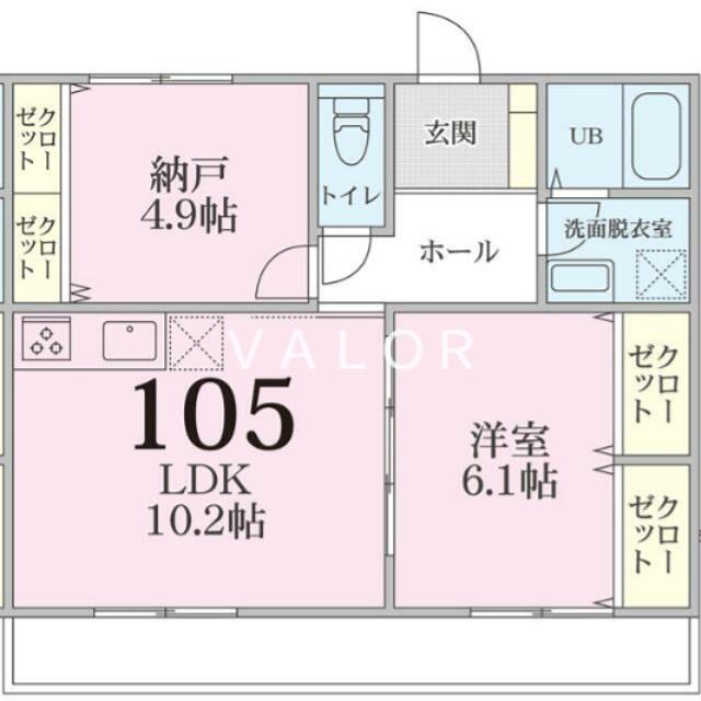 フォレスト南林間(2LDK/1階)の間取り写真