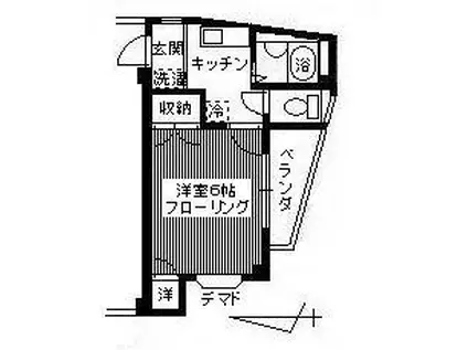 パールハイム八王子(1K/1階)の間取り写真