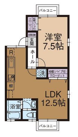 パイン ビレッジ・2(1LDK/2階)の間取り写真