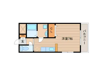 ガーデンハイツII(ワンルーム/2階)の間取り写真