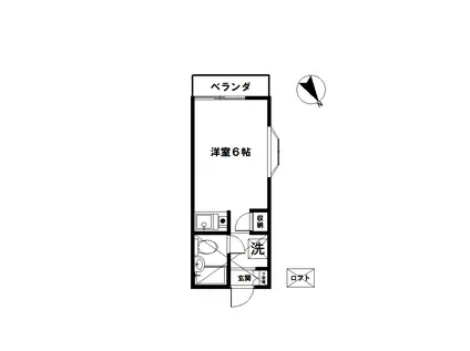 キャッスルヤマノ(ワンルーム/2階)の間取り写真