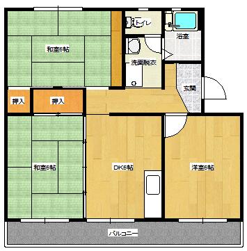 大呑マンション(3DK/3階)の間取り写真
