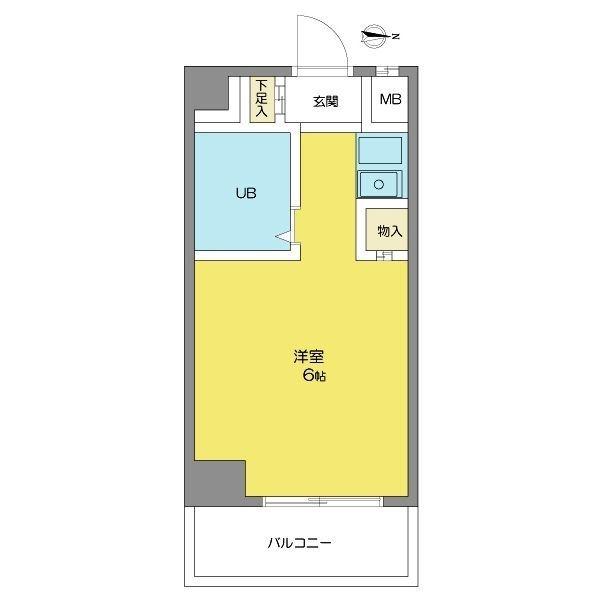 春里第一ビル(ワンルーム/3階)の間取り写真