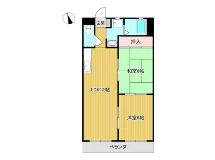 グレイスフル清和・東館(2LDK/2階)の間取り写真