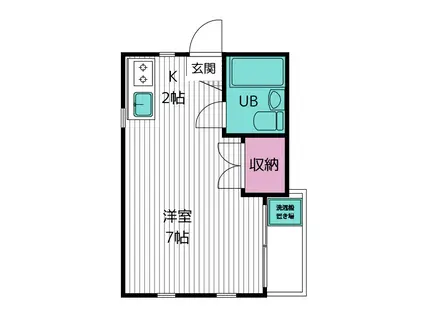 メゾン・ド・ヴェール(ワンルーム/1階)の間取り写真