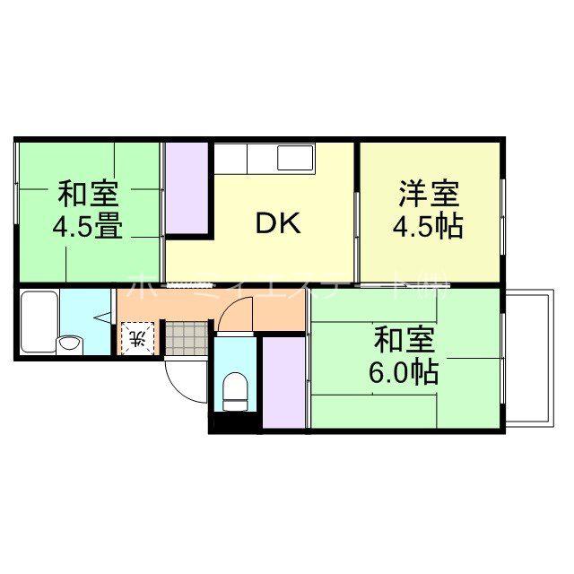 メゾン八軒屋(3K/1階)の間取り写真