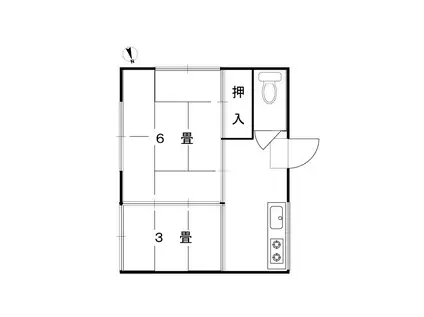 永野荘(2K/1階)の間取り写真