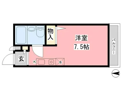 阪急甲陽線 甲陽園駅 徒歩16分 2階建 築32年(ワンルーム/2階)の間取り写真