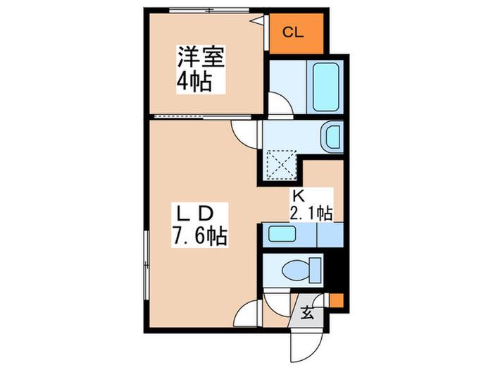 カレラ月寒中央(1LDK/3階)の間取り写真