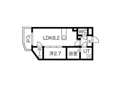 アソシエ中村(1LDK/2階)の間取り写真