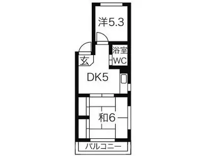 浅井ハイツ(2DK/1階)の間取り写真