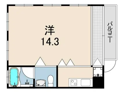 阪神本線 青木駅 徒歩8分 6階建 築18年(1K/4階)の間取り写真