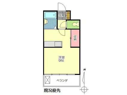 坂辺コーポ(ワンルーム/2階)の間取り写真