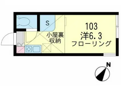 ユナイトステージ鹿島田ジュリエット(ワンルーム/1階)の間取り写真