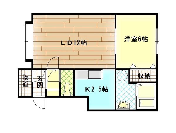 ファベリー(1LDK/1階)の間取り写真