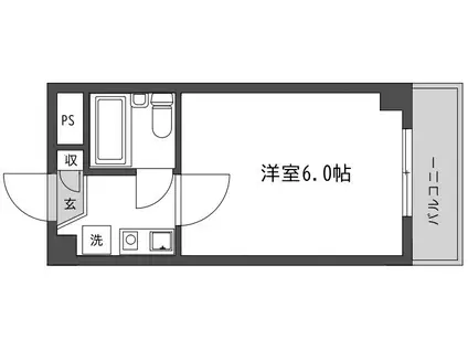 エタニティ川崎(1K/2階)の間取り写真
