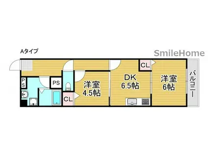 レジデンシアタネリ(2DK/5階)の間取り写真