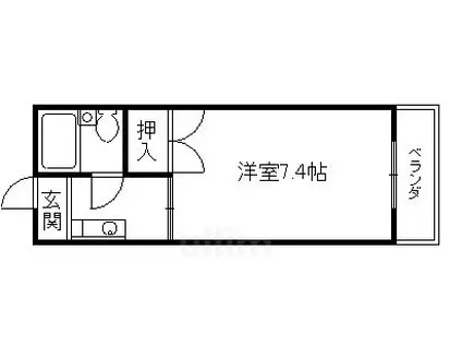 コーポ三共(1K/4階)の間取り写真