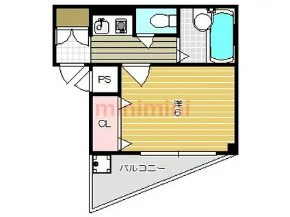 保田マンション(1K/3階)の間取り写真