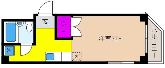 ステラハイツ(1K/3階)の間取り写真