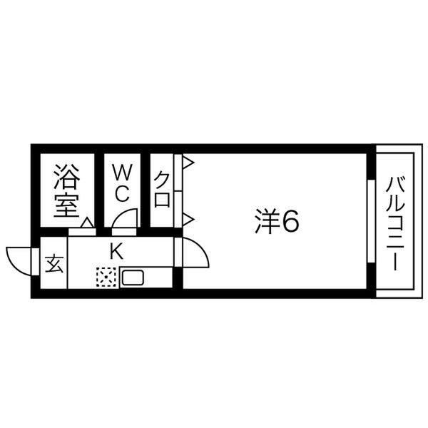 相互ハイツ(1K/4階)の間取り写真