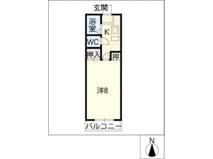 サンハイツ東光(1K/2階)の間取り写真