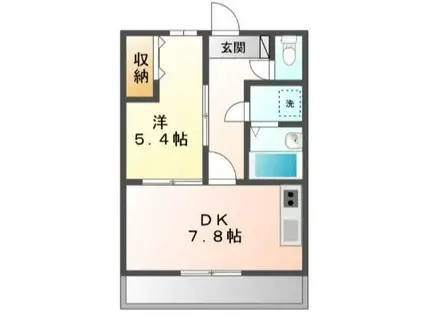 ガーデンコート平松AP(1DK/2階)の間取り写真