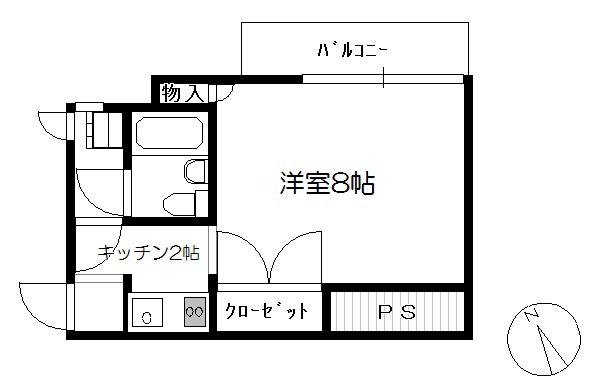 ウェッジコーポ坂田(1K/3階)の間取り写真