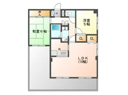 ルミエール藤ガ丘 当社管理物件(2LDK/3階)の間取り写真