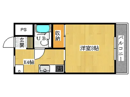 第2春日ハイツ(1K/2階)の間取り写真