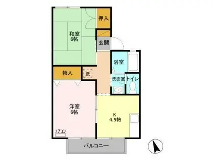 セジュールAI(2K/2階)の間取り写真