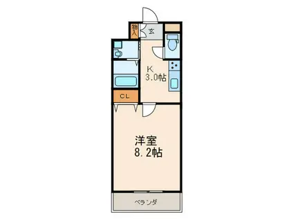 MDIプロスコルディア黒崎駅前(1K/10階)の間取り写真