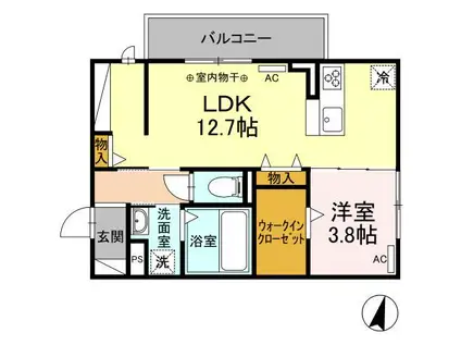 ビューポート(1LDK/3階)の間取り写真