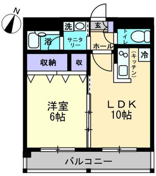 AMS4観光町(1LDK/5階)の間取り写真