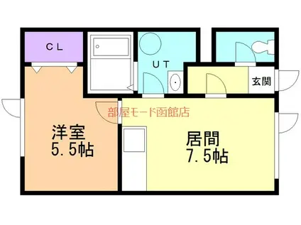 エクレールI(1DK/2階)の間取り写真