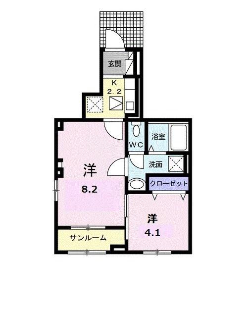 I・VILLAGE大手町 A(2K/1階)の間取り写真