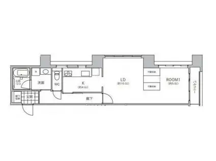 コイシカワカコロン(1LDK/6階)の間取り写真