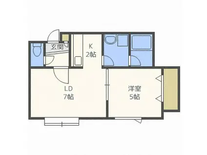 フロルドゥコルザII(1LDK/1階)の間取り写真