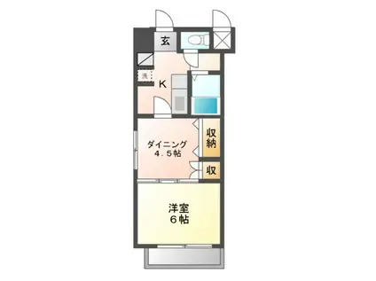 ハートレイクマンション(1DK/3階)の間取り写真