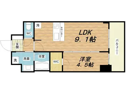プレサンス DOMECITY コレーレ(1LDK/2階)の間取り写真