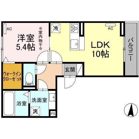 ソラーレ(1LDK/3階)の間取り写真