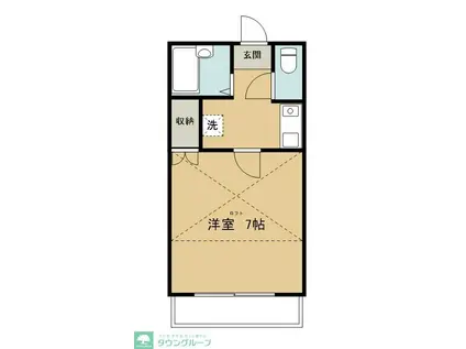 メルシー峰II(1K/1階)の間取り写真