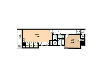 PLENDY平塚(1LDK/3階)の間取り写真