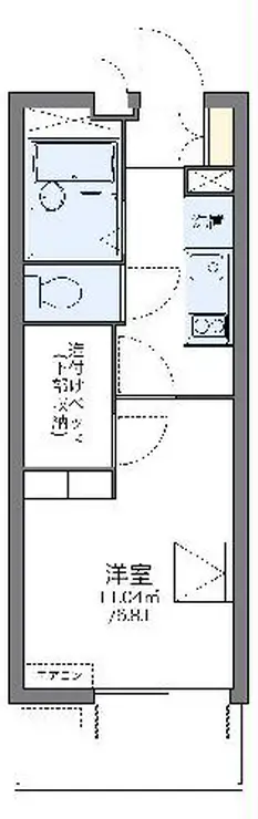 レオパレス市川原木 4階階 間取り