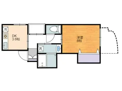 エバーグリーン植政(1DK/2階)の間取り写真