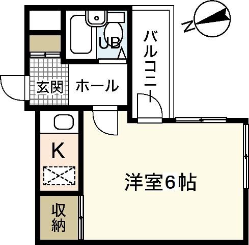 アーバン三篠(1K/6階)の間取り写真