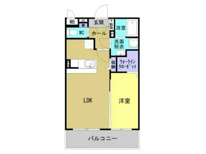 WELLNESS(1LDK/1階)の間取り写真