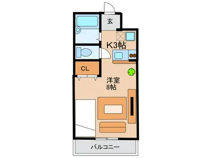 ネクステージIII(ワンルーム/1階)の間取り写真